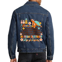 Sea Turtleology Groovy Sea Turtle Lover Summer Adv Men Denim Jacket | Artistshot