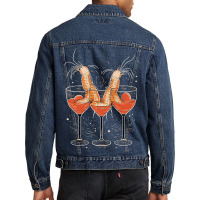 Shrimp Prawn Cocktail Glasses Sauce Seafood 43 Men Denim Jacket | Artistshot