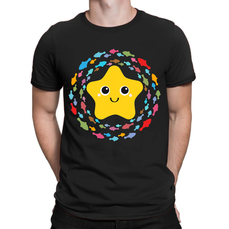 Small Friendly Starfish In Colourful Fish Circle T-shirt | Artistshot