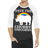 Save The Chubby Unicorns Vintage Funny Rhino Anima 3/4 Sleeve Shirt | Artistshot