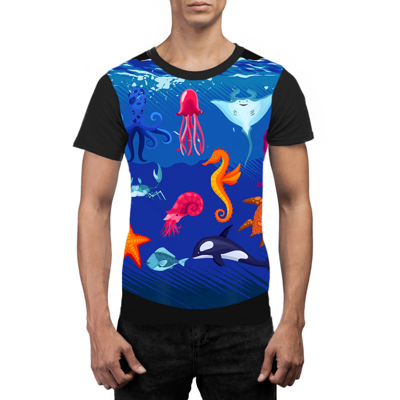 Sea Animals Ocean Life Creatures Lover For Kids Ch Graphic T-shirt | Artistshot