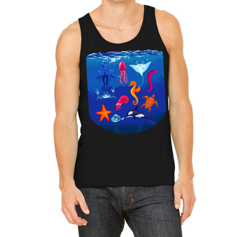 Sea Animals Ocean Life Creatures Lover For Kids Ch Tank Top | Artistshot