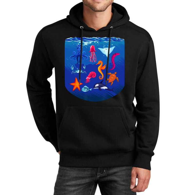 Sea Animals Ocean Life Creatures Lover For Kids Ch Unisex Hoodie | Artistshot