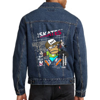 Vector Skates Style Monkey Freestyle Slogan Tee Gr Men Denim Jacket | Artistshot