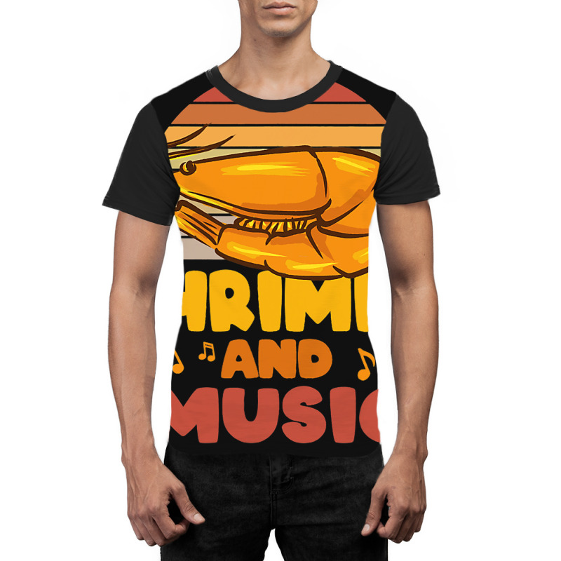 Shrimps And Music Musician Music Notes Prawn Graphic T-shirt by TODDJARVIS | Artistshot