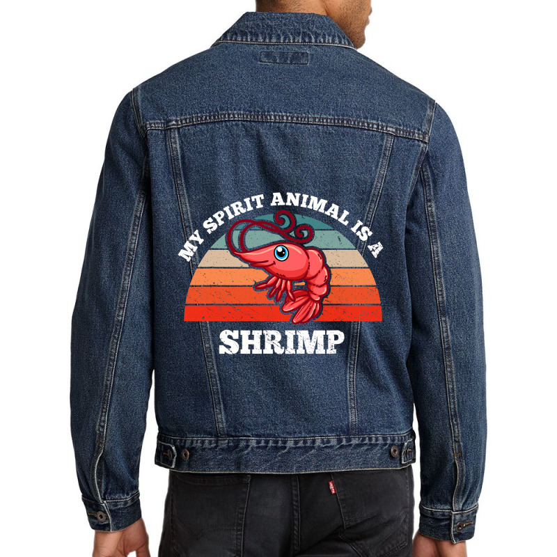 Retro Vintage My Spirit Animal Is A Shrimp Men Denim Jacket | Artistshot