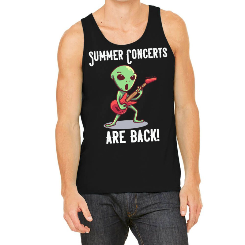 Summer Concerts Are Back Funny Alien Guitar Music Tank Top | Artistshot