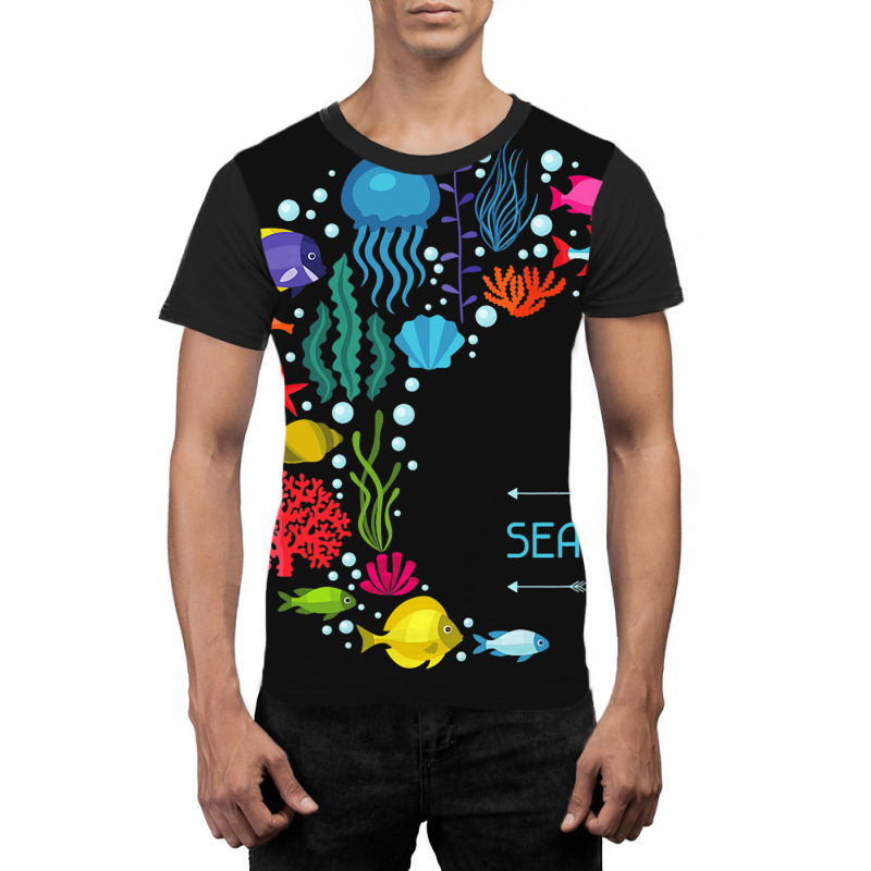 Sea Life Jellyfish Fish Starfish Ocean Beach Lover Graphic T-shirt | Artistshot