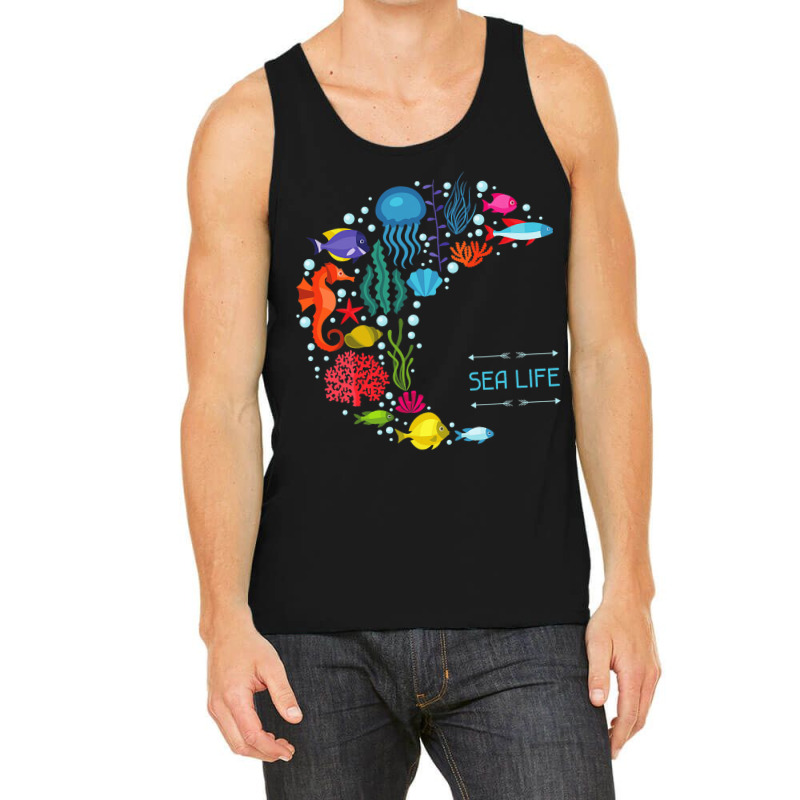 Sea Life Jellyfish Fish Starfish Ocean Beach Lover Tank Top | Artistshot