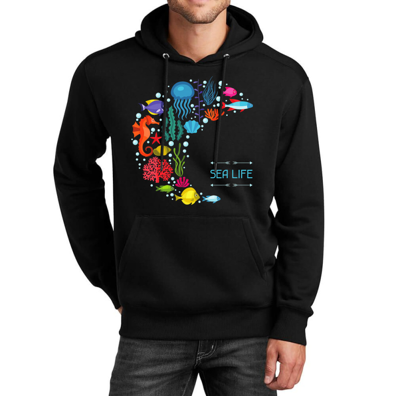 Sea Life Jellyfish Fish Starfish Ocean Beach Lover Unisex Hoodie | Artistshot