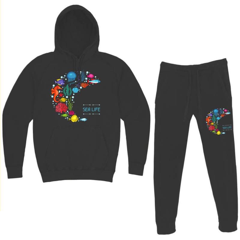 Sea Life Jellyfish Fish Starfish Ocean Beach Lover Hoodie & Jogger Set | Artistshot