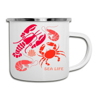 Sea Life Lobster Crab Shrimp And Clams Ocean Seafo Camper Cup | Artistshot