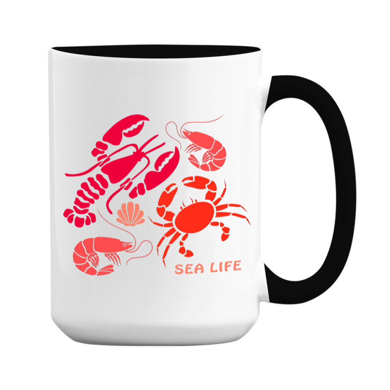 Sea Life Lobster Crab Shrimp And Clams Ocean Seafo 15 Oz Coffee Mug | Artistshot