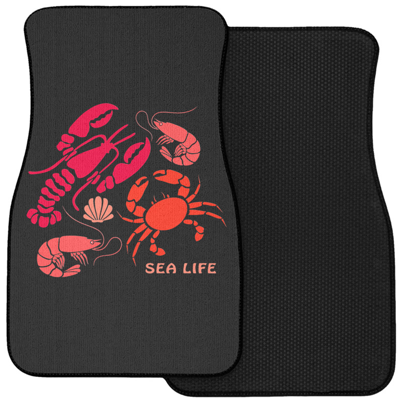 Sea Life Lobster Crab Shrimp And Clams Ocean Seafo Front Car Mat | Artistshot