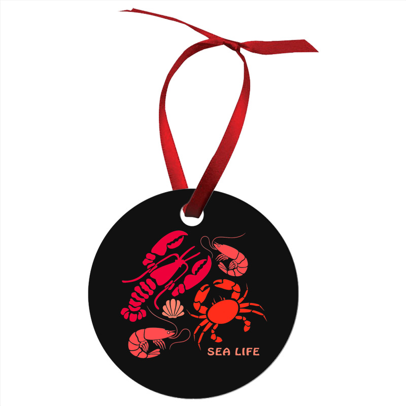 Sea Life Lobster Crab Shrimp And Clams Ocean Seafo Ornament | Artistshot