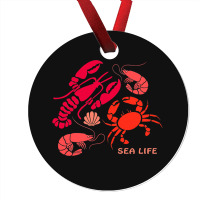 Sea Life Lobster Crab Shrimp And Clams Ocean Seafo Ornament | Artistshot