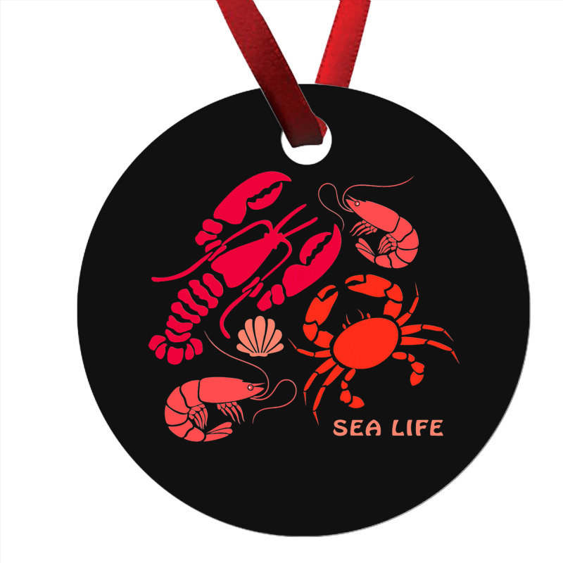 Sea Life Lobster Crab Shrimp And Clams Ocean Seafo Ornament | Artistshot