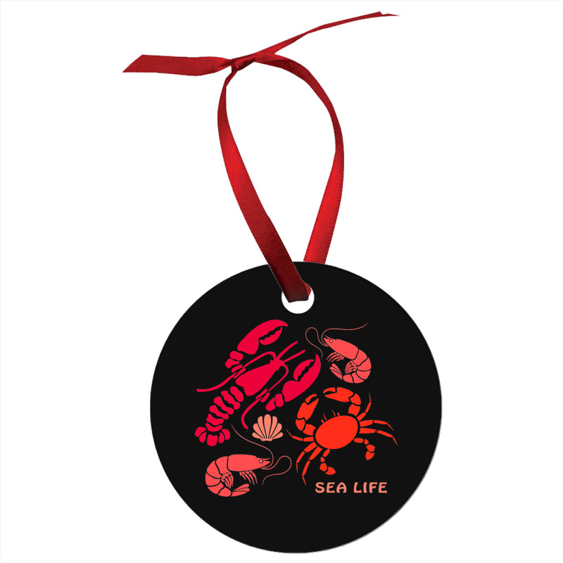 Sea Life Lobster Crab Shrimp And Clams Ocean Seafo Ornament | Artistshot