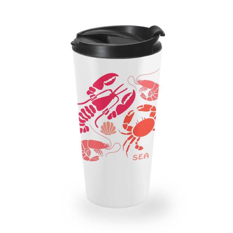 Sea Life Lobster Crab Shrimp And Clams Ocean Seafo Travel Mug | Artistshot