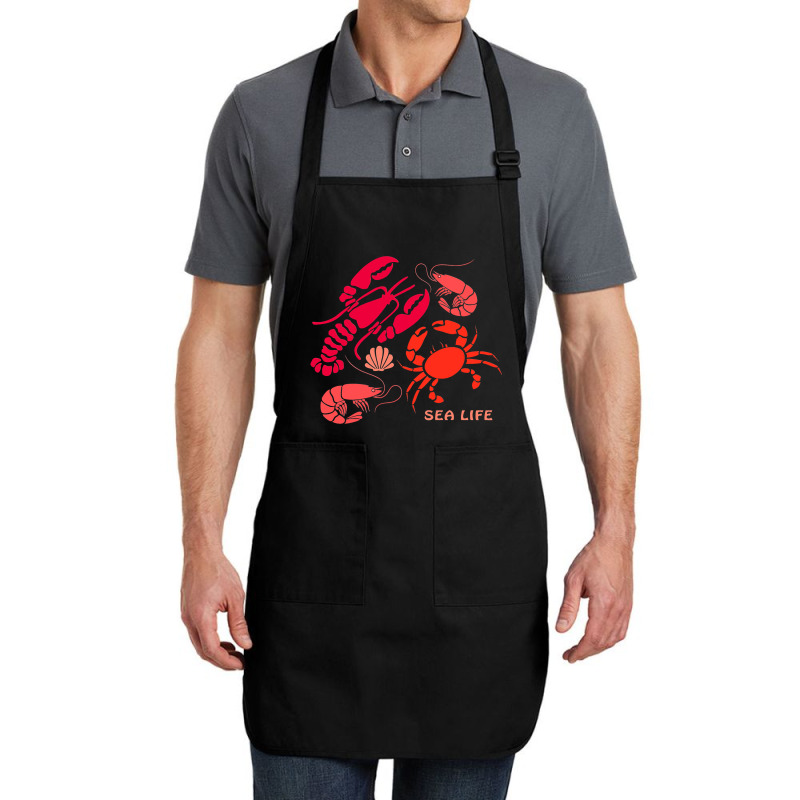 Sea Life Lobster Crab Shrimp And Clams Ocean Seafo Full-length Apron | Artistshot