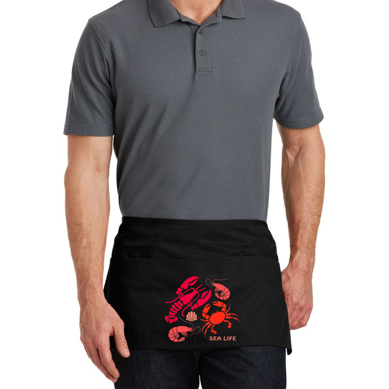 Sea Life Lobster Crab Shrimp And Clams Ocean Seafo Waist Apron | Artistshot