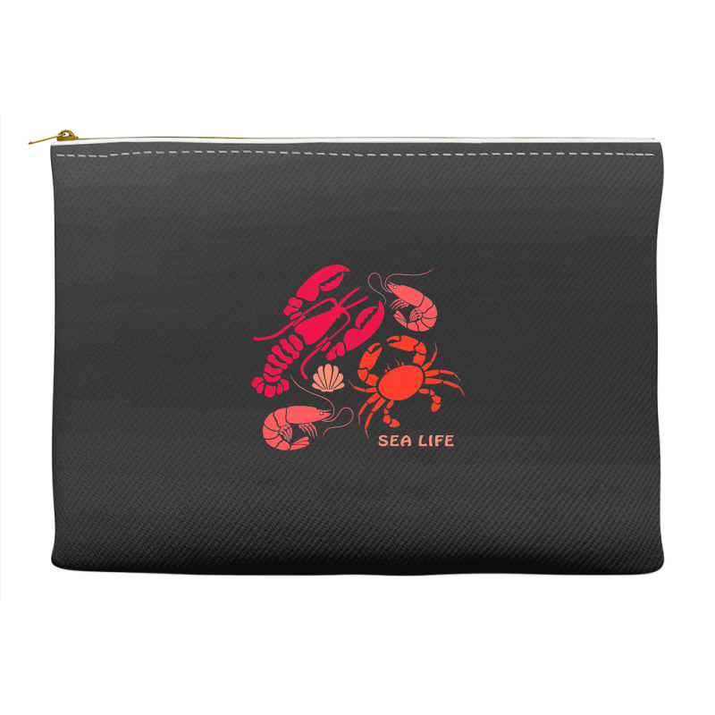 Sea Life Lobster Crab Shrimp And Clams Ocean Seafo Accessory Pouches | Artistshot