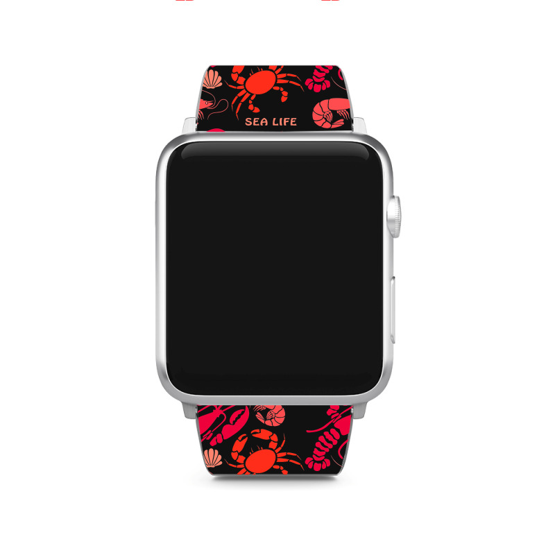 Sea Life Lobster Crab Shrimp And Clams Ocean Seafo Apple Watch Band | Artistshot