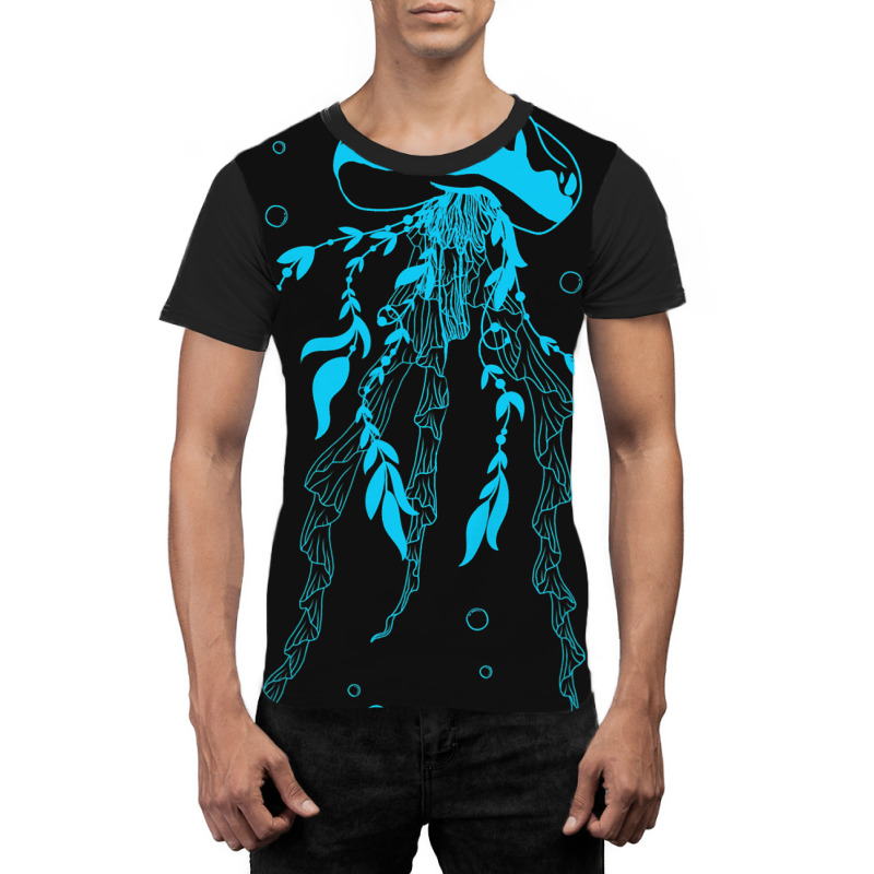 Sea Ocean Life Blue Jellyfish Graphic T-shirt | Artistshot