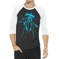 Sea Ocean Life Blue Jellyfish 3/4 Sleeve Shirt | Artistshot