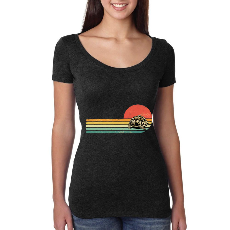 Retro Vintage Sea Turtle Tortoise Ocean Marine Ani Women's Triblend Scoop T-shirt by KYERRAREED | Artistshot