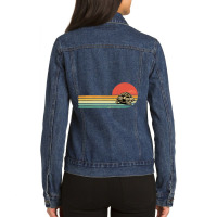 Retro Vintage Sea Turtle Tortoise Ocean Marine Ani Ladies Denim Jacket | Artistshot