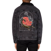 Scorpion Horoscope 2zodiac Sign 2born November Oct Unisex Sherpa-lined Denim Jacket | Artistshot