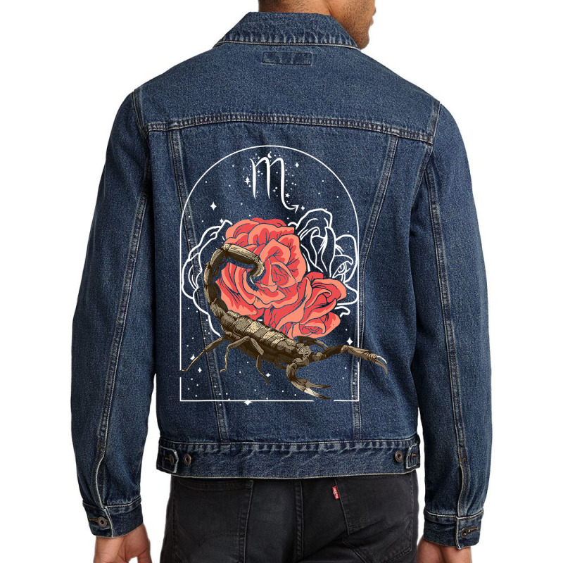 Scorpion Horoscope 2zodiac Sign 2born November Oct Men Denim Jacket | Artistshot