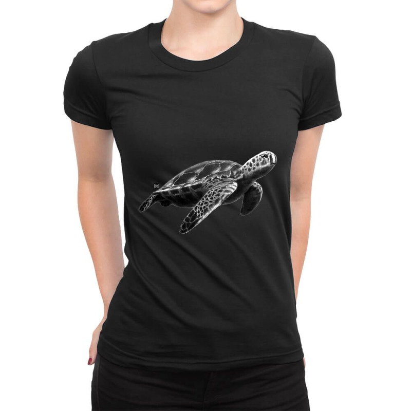 Sea Turtle 22 Ladies Fitted T-Shirt by JOHNBLOMEYER | Artistshot