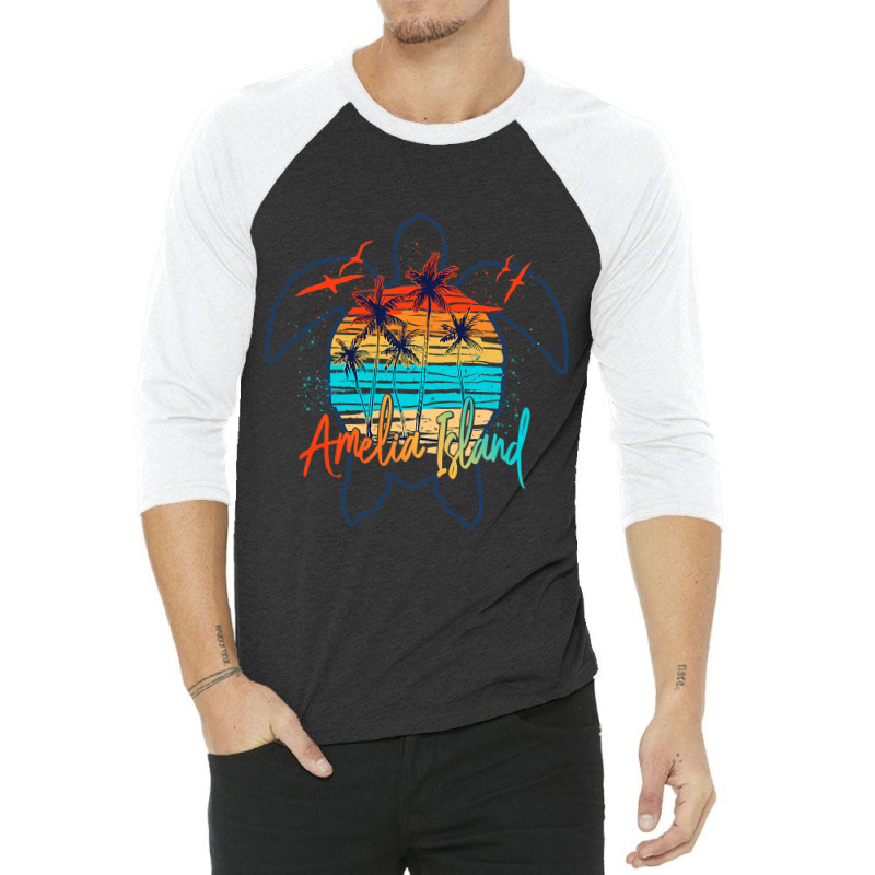 Sea Turtle Amelia Island Florida 2beach Summer Vac 3/4 Sleeve Shirt by AysonWilkey | Artistshot