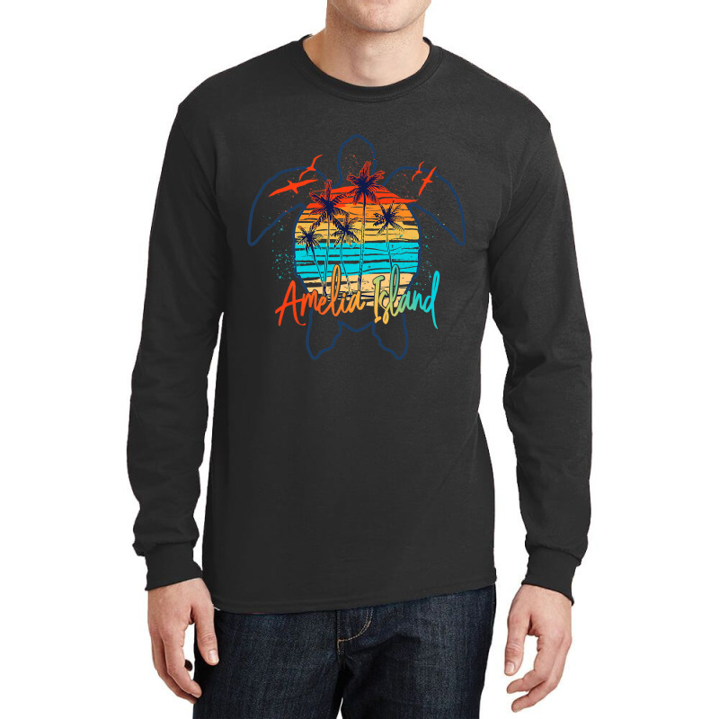 Sea Turtle Amelia Island Florida 2beach Summer Vac Long Sleeve Shirts by AysonWilkey | Artistshot