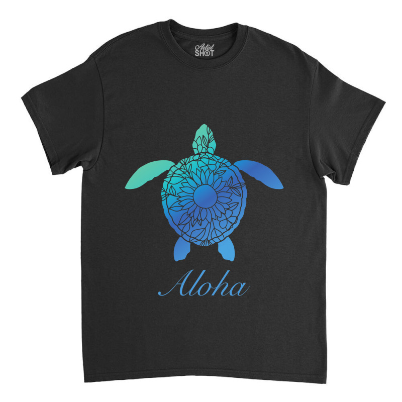 Save The Hawaii Sea Turtles Hawaiian Blue Tribal T Classic T-shirt by SamiaJarga | Artistshot