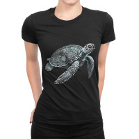 Sea Turtle Beach Lover Ocean Animal Graphic Novelt Ladies Fitted T-shirt | Artistshot