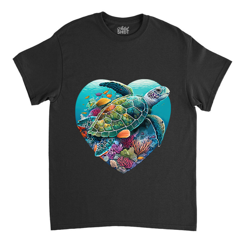 Sea Turtle Beach Lover Ocean Animal Graphic Novelt Classic T-shirt by EdwardVadez | Artistshot