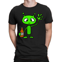 Smilemoreteesa Funny Green Martian Alien Drinking  T-shirt | Artistshot