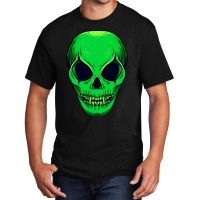 Scary Alien Ufo Trippy Green Alien Skull Halloween Basic T-shirt | Artistshot