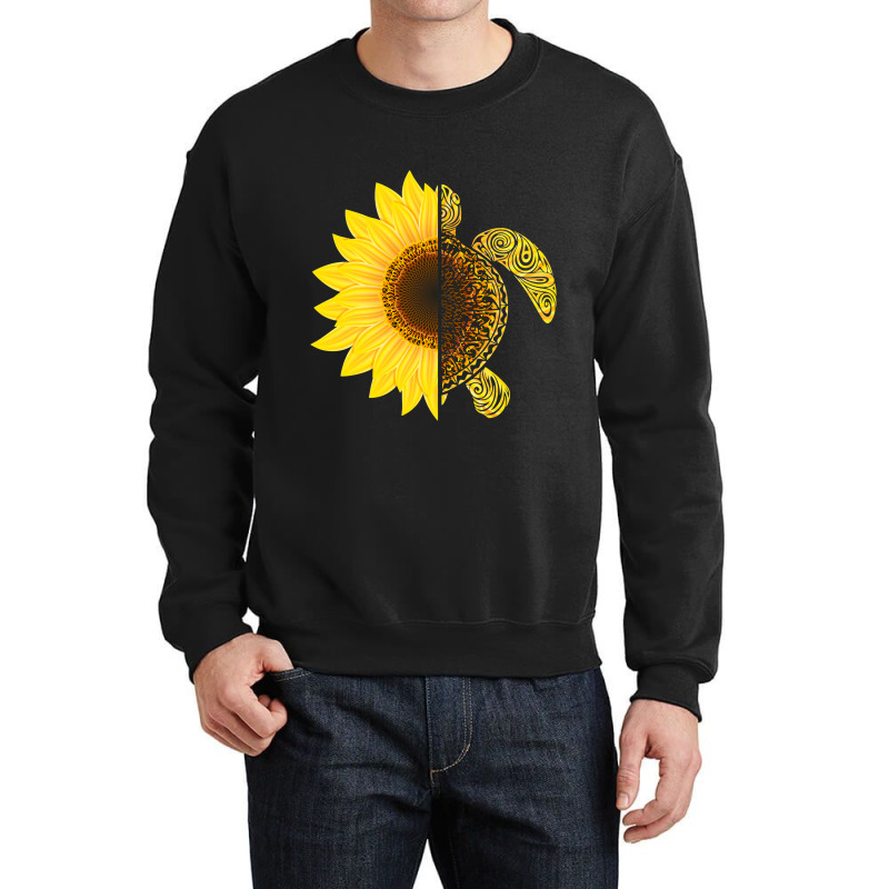 Sunflower Turtle Save Turtles Crewneck Sweatshirt | Artistshot