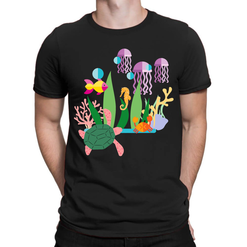 Seahorse Fish Sea Turtle Sea Crab And Jellyfish T-Shirt by MahdiSabo | Artistshot