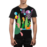 Seahorse Fish Sea Turtle Sea Crab And Jellyfish Graphic T-shirt | Artistshot