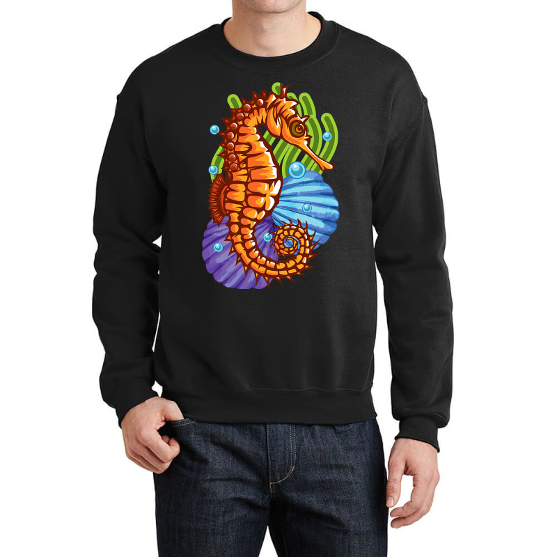 Seahorse Marine Ocean Wildlife Nature Animal Coral Crewneck Sweatshirt | Artistshot