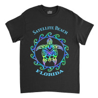 Satellite Beach Florida Vacation Colorful Turtle Classic T-shirt | Artistshot