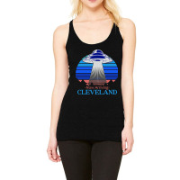 Spaceship Now Arriving Cleveland Ohio I Believe In Racerback Tank | Artistshot