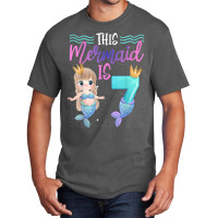 This Mermaid Is 7 Year Old 8th Birthday Girl Daughter Basic T-shirt | Artistshot