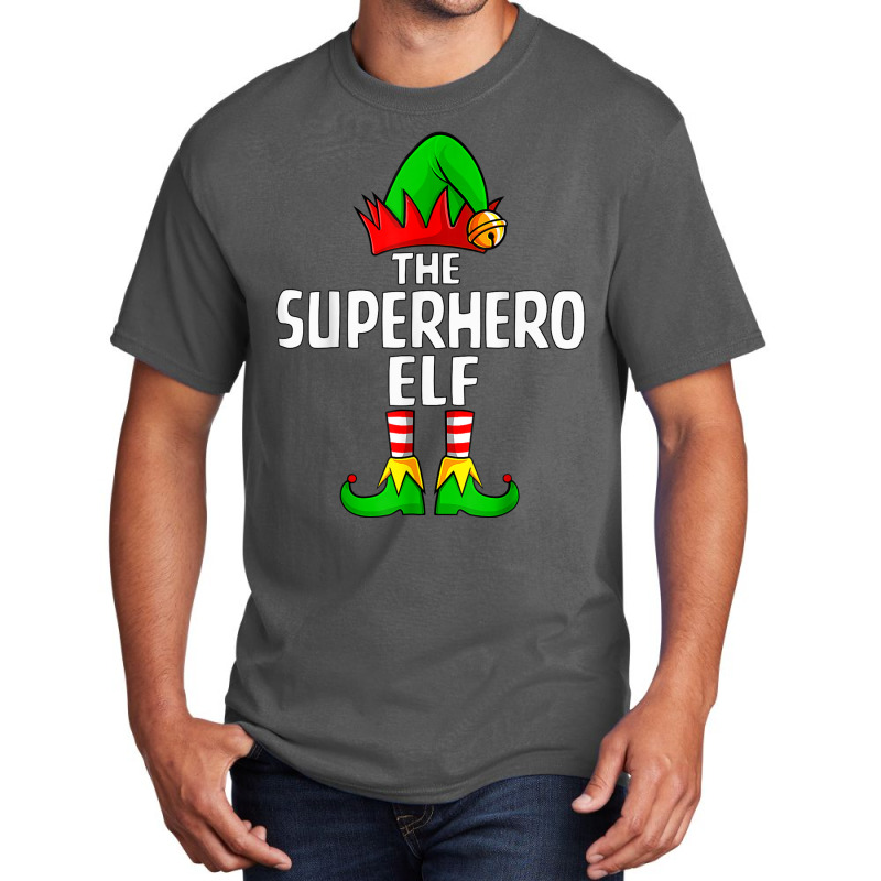 Superhero Elf Matching Family Group Christmas Party Pajama Basic T-shirt | Artistshot