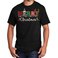 Merry Christmas Leopard Buffalo Red Plaid Kids Men Women Basic T-shirt | Artistshot